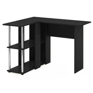 Angulo L-Shape Computer Desk Black / Americano