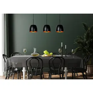 Lucide Nolan Classic Bar Pendant Light - 3xE27 - Black