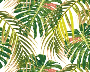 Origin Murals Tropical Leaves Green Matt Smooth Paste the Wall Mural 300cm wide x 240cm high