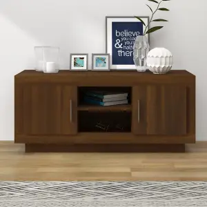 Berkfield TV Cabinet Brown Oak 102x35x45 cm Engineered Wood