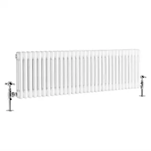 G-Rad White Triple Column Horizontal Radiator - (H) 300 x (W) 1445mm