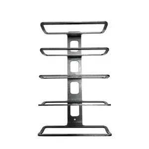 5 Bottle Wall Mounted Wine Rack Antique Silver Metal Display Stand Holder WR05S