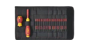 Wiha SlimBit Screwdriver Phillips Slotted Flat 19pcs 1000v VDE Electrician 41231