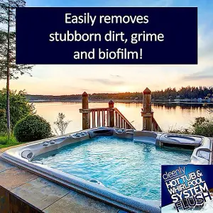 Cleenly Hot Tub & Whirlpool System Flush - Removes Dirt, Grime & Biofilm - Sterilises and Deeply Clean 5L