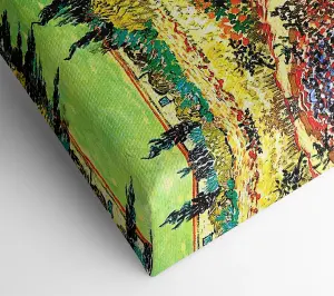 Van Gogh Flowering Garden With Path Canvas Print Wall Art - Medium 20 x 32 Inches