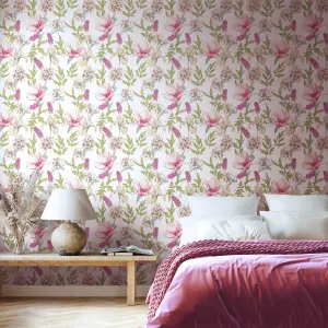 Hoopla Walls Orchid Bloom Sweet Pea Smooth Matt Wallpaper