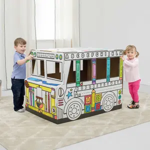 BANKERS BOX At Play Cardboard House Colour Your Own Childrens Playbus