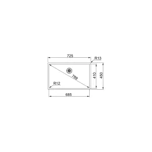 Franke Bari Stainless steel 1 Bowl Sink & drainer 450mm x 725mm