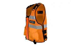 RAC3 High Visibility Security Vest - Multi-Pocket, Body Camera Mount, Breathable Mesh - Fits Up to 5XL ( Orange )