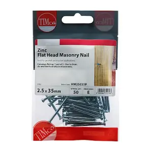 TIMCO Masonry Nails Zinc - 2.5 x 35