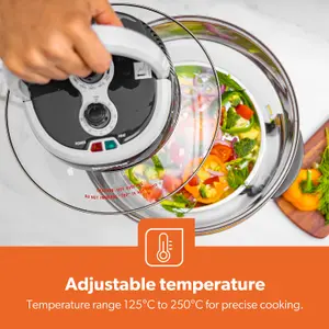 Geepas 1400W Turbo Halogen Oven 17L, 60min Timer, Adjustable Temperature Control, Self Clean Function & Low Fat Air Fryer