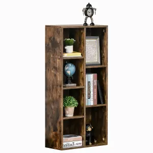 HOMCOM Bookcase Modern Bookshelf Cabinet for Home Office Rustic Brown