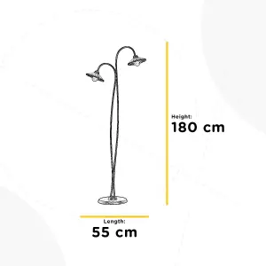 Luminosa Rosina Multi Arm Floor Lamp, Ceramic Shades