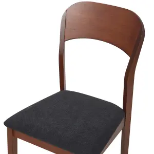 Set of 2 Dining Chairs ALVIN Rubberwood Dark Wood