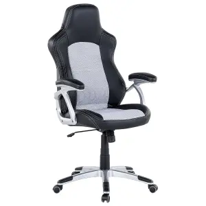 Office Chair Faux Leather Black EXPLORER