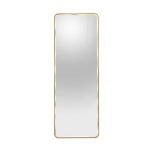 Kallas Metal Flat Wall Mirror Satin Brass/bevel edge