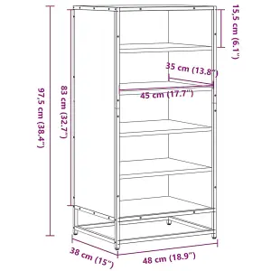 Berkfield Shoe Rack Sonoma Oak 48x38x97.5 cm Engineered Wood