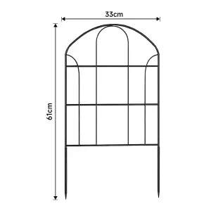 10 Pcs Arched Top Iron Fence Metal Wire Border Animal Barrier 33cm W x 61cm H