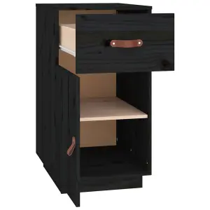 Berkfield Desk Cabinet Black 40x50x75 cm Solid Wood Pine