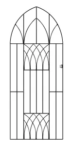 ABBI Metal Tall Bow Top Garden Gate 914mm GAP x 1950mm High ABZP42