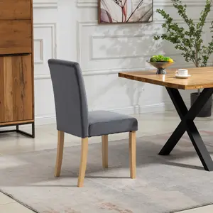 Maiolo Velvet Dining Chairs - Set of 2 - Grey