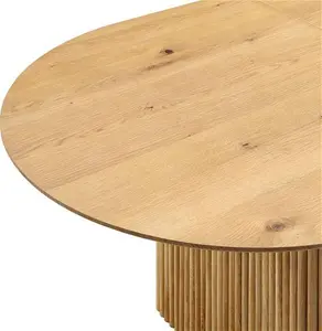 Maru Oval 6-8 Seater Extending Oak Pedestal Dining Table, Oak Modern Wooden - Daals - Dining Tables