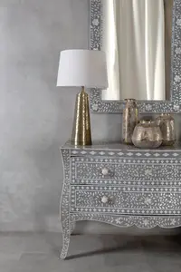 Interiors by Premier Orvena Grey and Gold Ceramic Vase