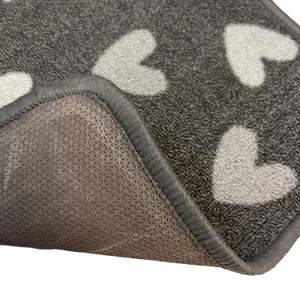 Grey Hearts Door mat, 60cm x 40cm