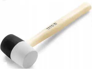 YATO YT-4605, rubber mallet hammer, 980 gram, Non marking head, wooden handle