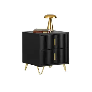 Aldea 2 Drawer Bedside Table Black