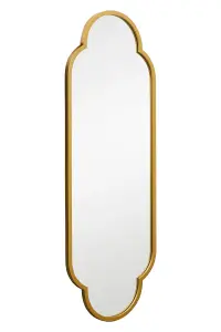 MirrorOutlet The Duplici Gold Metal Framed Double Arched Oval Garden Wall Mirror 150CM X 52CM