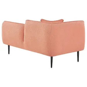 Left Hand Boucle Chaise Lounge Peach Pink CHEVANNES