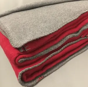 Just So Home Cotton Rich Reversible Blanket (Red/Grey Single)