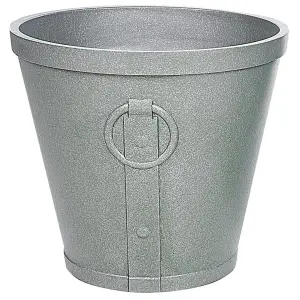 Beliani Rustic Plant Pot VARI Stone Grey