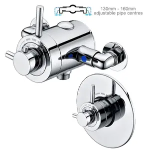 Thermostatic Concentric Concealed / Exposed Shower Mixer Valve - 135mm to 150mm