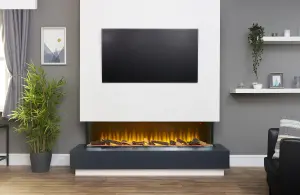 Adam Sahara Panoramic Media Wall Electric Fire, 61 Inch