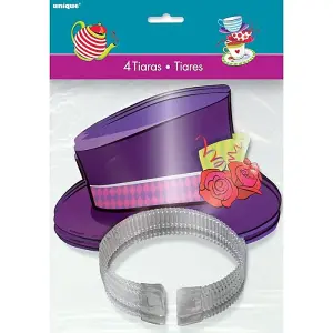 Unique Party Mad Hatters Tea Party Tiara (Pack of 4) Purple (One Size)