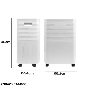 Daewoo Portable Electric Home Air Dehumidifier 25m² Room 16 Litre Daily Damp Moisture Remover with 24hr Timer