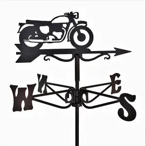 Mini Vintage Motorcycle Weathervane - Steel - L38 x W38 x H43 cm - Black