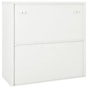 Berkfield Sliding Door Cabinet White 90x40x90 cm Steel