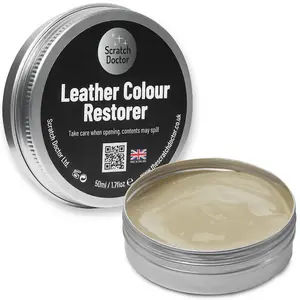 Scratch Doctor Leather Colour Restorer, Recolouring Balm for faded and worn leather 50ml Beige