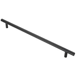 T Bar Cupboard Pull Handle 348 x 12mm 288mm Fixing Centres Matt Black