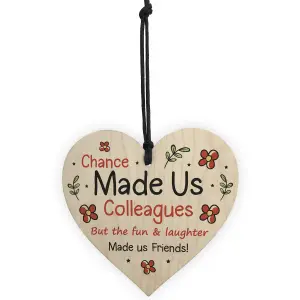 Chance Made Us Colleagues Gift Wood Heart Thank You Gift For Friend Friendship Gift