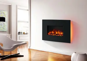 Egton Black Wall Mounted Electric Fire