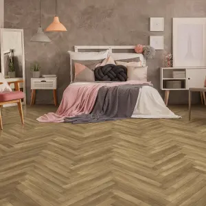 Kraus Odell Rustic Oak effect Herringbone Luxury vinyl click flooring, 2.34m²