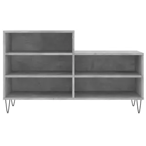 Berkfield Shoe Cabinet Concrete Grey 102x36x60 cm Engineered Wood