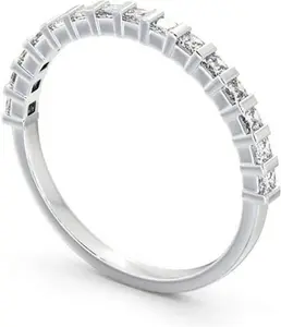 Half Eternity Princess Diamond Ring 9K White Gold - Waithe