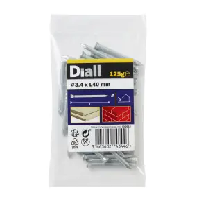 Diall Galvanised Masonry nail (L)40mm (Dia)3.4mm 125g