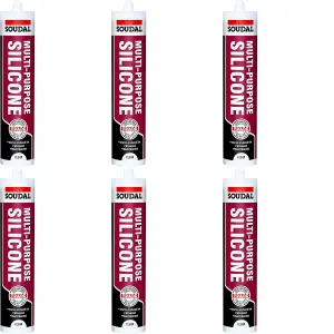 Soudal Multi Purpose Silicone Sealant, Clear 270ml (Pack of 6)