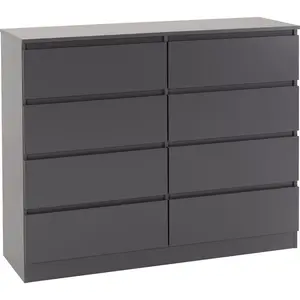 Braunstein 8 Drawer Chest Of Drawers Grey